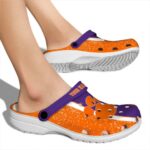 Custom Clemson Tigers Vertical Stripes Crocs Best selling