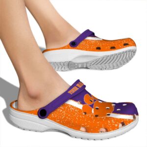 Custom Clemson Tigers Vertical Stripes Crocs High quality