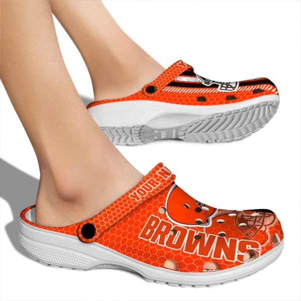 Custom Cleveland Browns Contrasting Stripes Crocs High quality