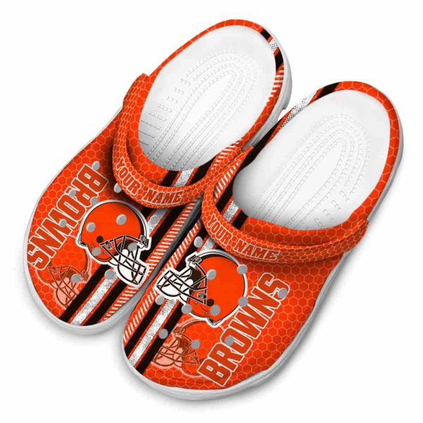 Custom Cleveland Browns Contrasting Stripes Crocs Trendy