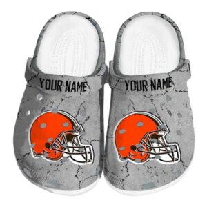 Custom Cleveland Browns Cracked Texture Crocs Best selling
