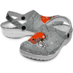 Custom Cleveland Browns Cracked Texture Crocs Best selling