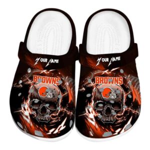 Custom Cleveland Browns Gothic Skull Crocs Best selling