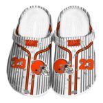 Custom Cleveland Browns Pinstripe Pattern Crocs Best selling