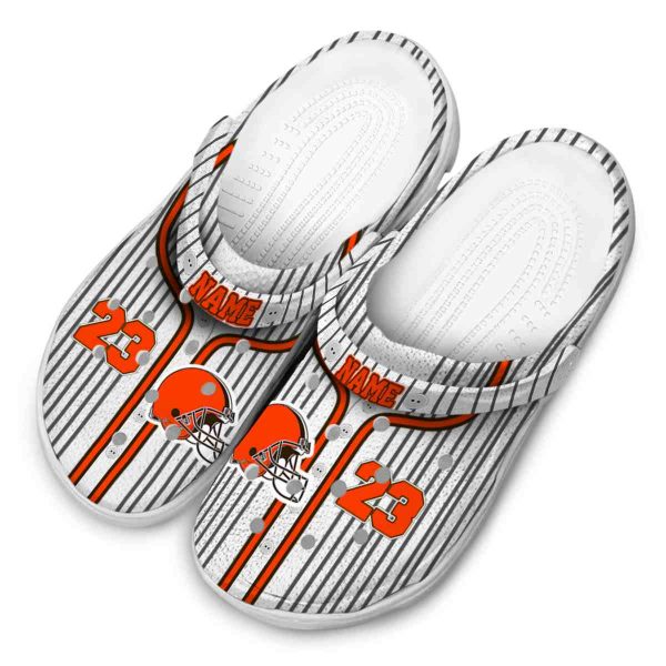 Custom Cleveland Browns Pinstripe Pattern Crocs Trendy