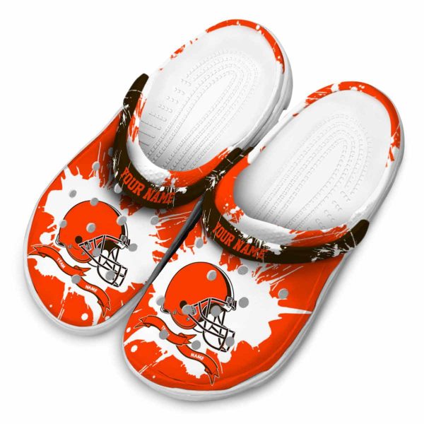 Custom Cleveland Browns Splatter Pattern Crocs Trendy
