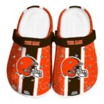 Custom Cleveland Browns Vertical Stripes Crocs Best selling