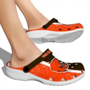 Custom Cleveland Browns Vertical Stripes Crocs High quality
