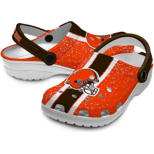Custom Cleveland Browns Vertical Stripes Crocs Latest Model