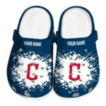 Custom Cleveland Guardians Splatter Background Crocs Best selling