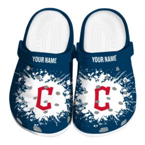 Custom Cleveland Guardians Splatter Background Crocs Best selling
