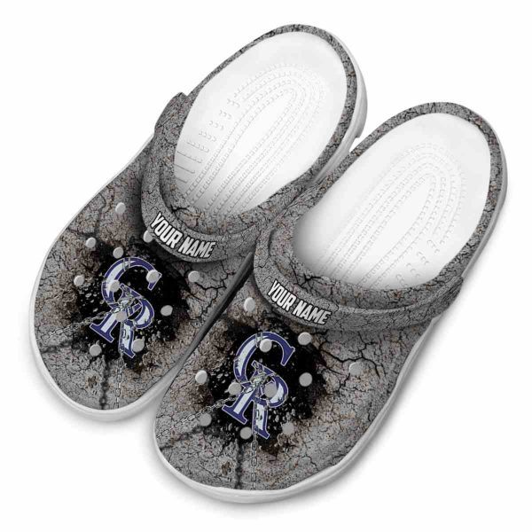Custom Colorado Rockies Cracked Ground Texture Crocs Trendy
