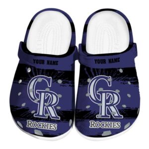 Custom Colorado Rockies Paint Splatter Graphics Crocs Best selling