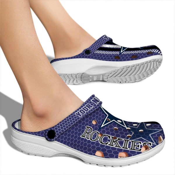 Custom Dallas Cowboys Contrasting Stripes Crocs High quality