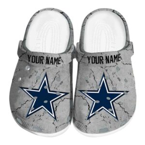 Custom Dallas Cowboys Cracked Texture Crocs Best selling