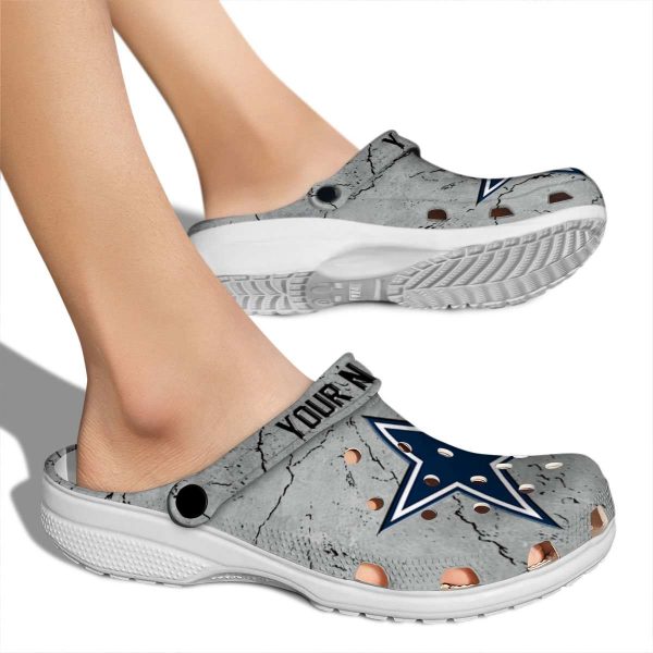 Custom Dallas Cowboys Cracked Texture Crocs High quality