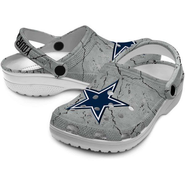 Custom Dallas Cowboys Cracked Texture Crocs Latest Model