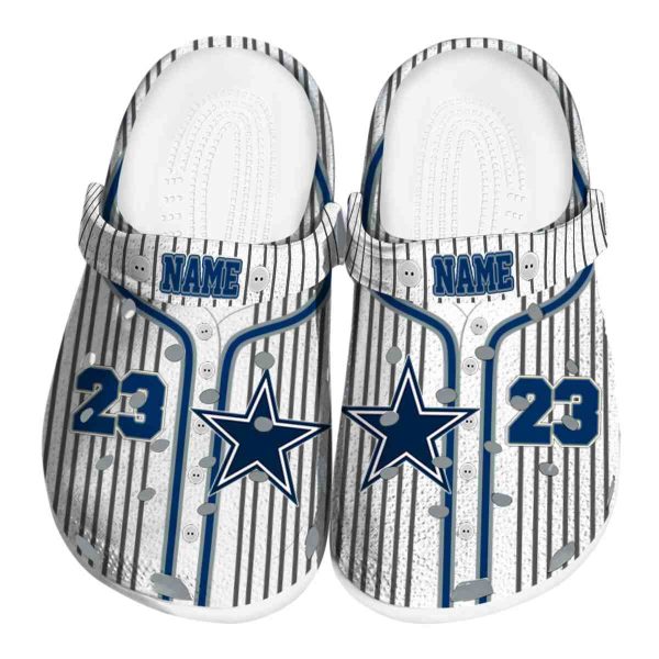 Custom Dallas Cowboys Pinstripe Pattern Crocs Best selling
