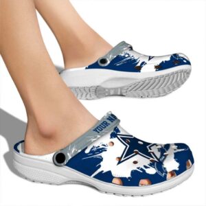 Custom Dallas Cowboys Splatter Pattern Crocs High quality