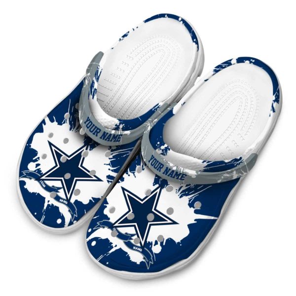 Custom Dallas Cowboys Splatter Pattern Crocs Trendy