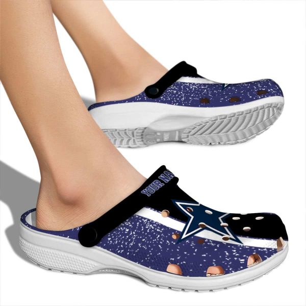 Custom Dallas Cowboys Vertical Stripes Crocs High quality