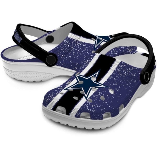 Custom Dallas Cowboys Vertical Stripes Crocs Latest Model