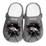 Custom Denver Broncos Cracked Ground Texture Crocs Best selling