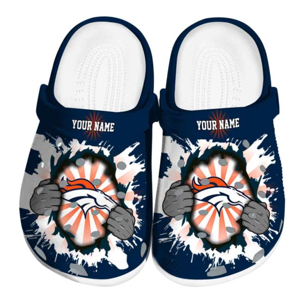 Custom Denver Broncos Gripping Hand Crocs Best selling