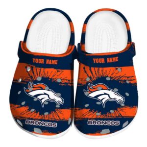 Custom Denver Broncos Paint Splatter Graphics Crocs Best selling
