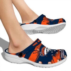 Custom Denver Broncos Paint Splatter Graphics Crocs High quality