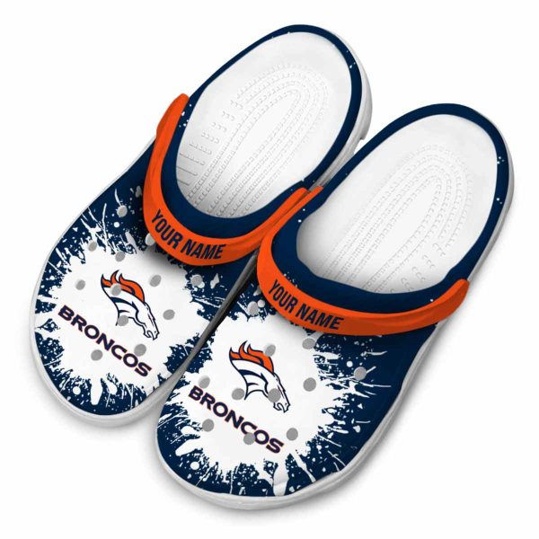 Custom Denver Broncos Splash Art Crocs Trendy