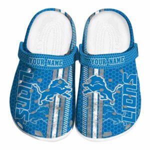 Custom Detroit Lions Contrasting Stripes Crocs Best selling