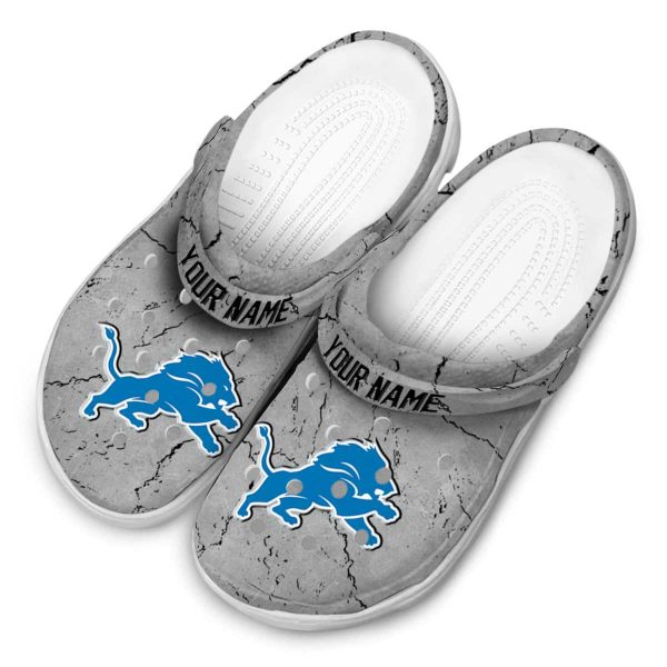 Custom Detroit Lions Cracked Texture Crocs Trendy