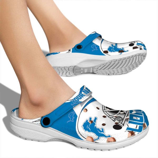 Custom Detroit Lions Football Helmet Crocs High quality