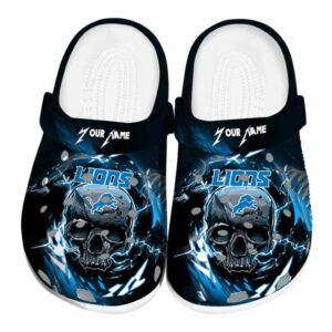 Custom Detroit Lions Gothic Skull Crocs Best selling