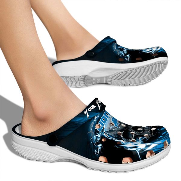Custom Detroit Lions Gothic Skull Crocs High quality