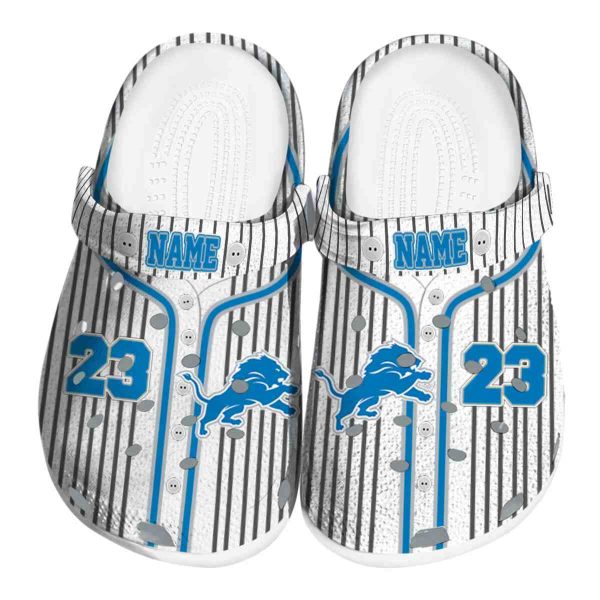 Custom Detroit Lions Pinstripe Pattern Crocs Best selling