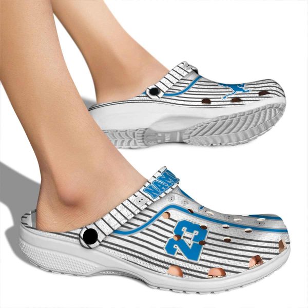 Custom Detroit Lions Pinstripe Pattern Crocs High quality