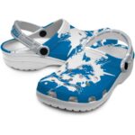 Custom Detroit Lions Splatter Pattern Crocs Best selling