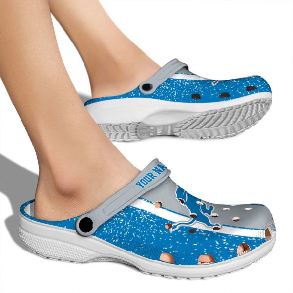 Custom Detroit Lions Vertical Stripes Crocs High quality