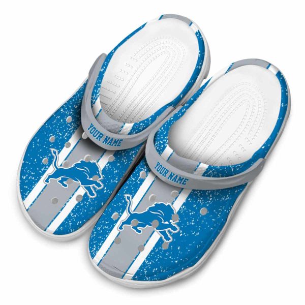 Custom Detroit Lions Vertical Stripes Crocs Trendy