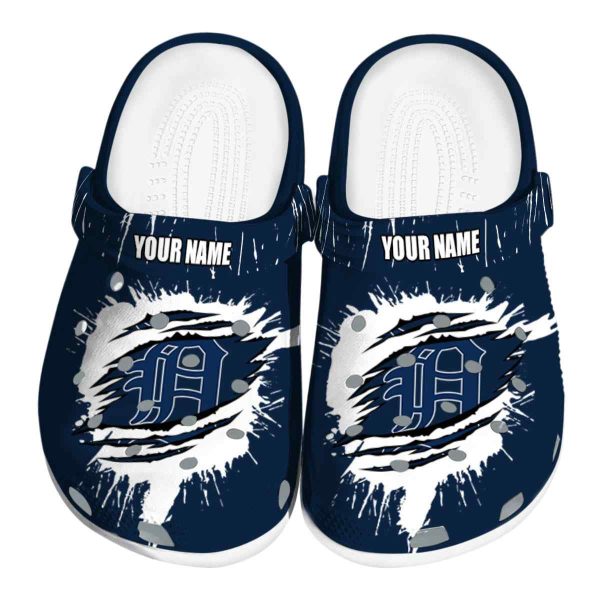 Custom Detroit Tigers Splash Motif Background Crocs Best selling