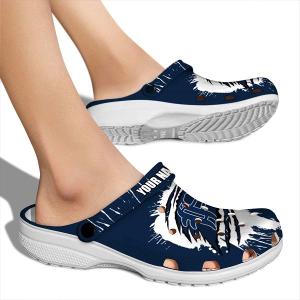 Custom Detroit Tigers Splash Motif Background Crocs High quality