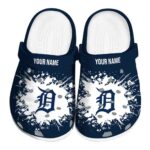 Custom Detroit Tigers Splatter Background Crocs Best selling