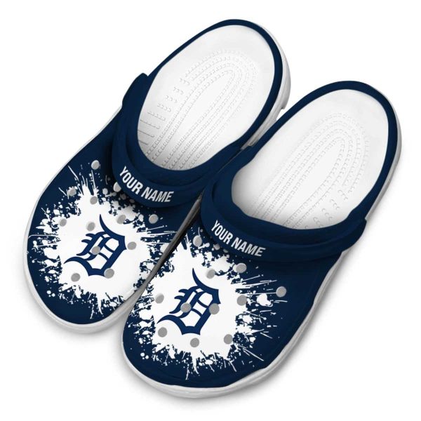 Custom Detroit Tigers Splatter Background Crocs Trendy
