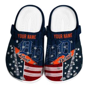 Custom Detroit Tigers Star Spangled Side Pattern Crocs Best selling