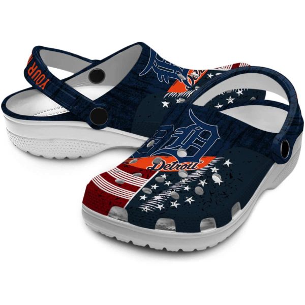 Custom Detroit Tigers Star Spangled Side Pattern Crocs Latest Model