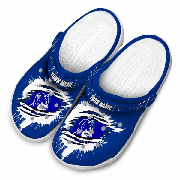 Custom Duke Blue Devils Splash Motif Background Crocs Trendy