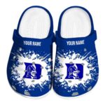 Custom Duke Blue Devils Splatter Background Crocs Best selling