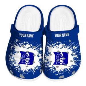 Custom Duke Blue Devils Splatter Background Crocs Best selling